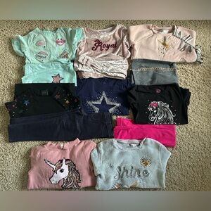 Girls Size S Small 6/6X Unicorn Star Clothes Lot: Sweatshirt Pants Outfits Shirt